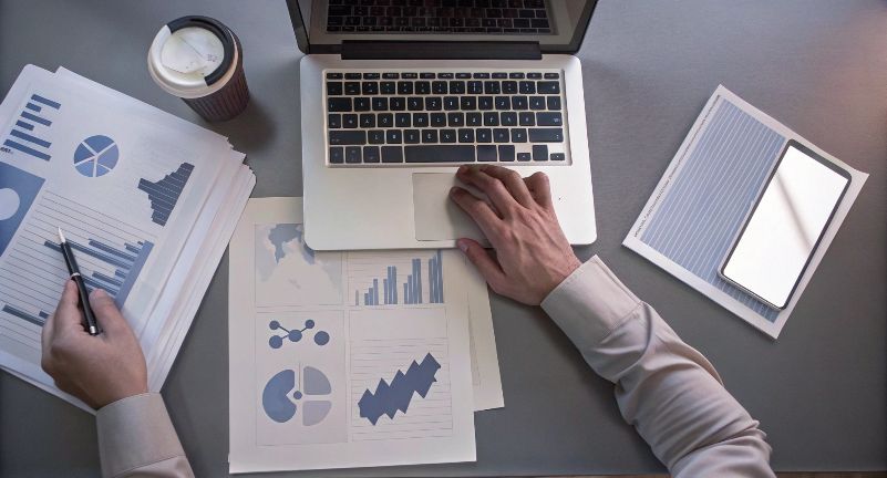 Financial analysis board and notes